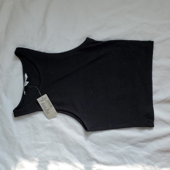 American Eagle Ribbed Black Tank Top